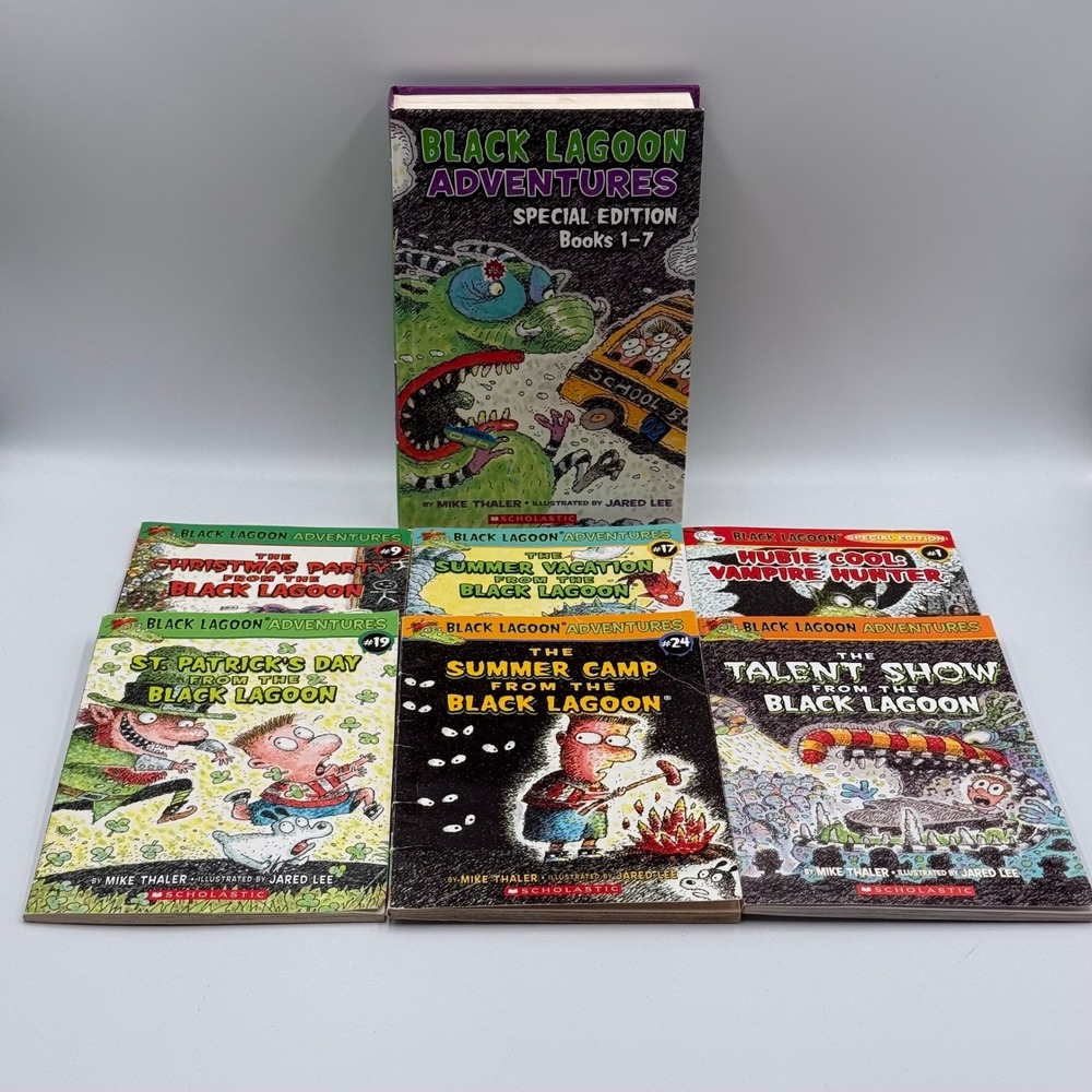 Black Lagoon Adventures Book Lot Mike Thaler Scholastic Hardcover Paperbacks 7pk